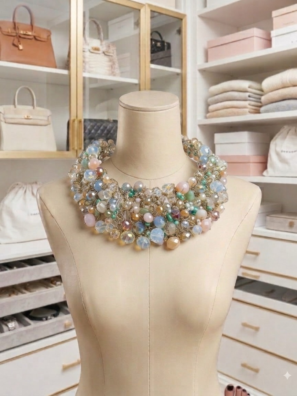 Aldo “Arvan” Statement Necklace with Multicolour Pastel Beads